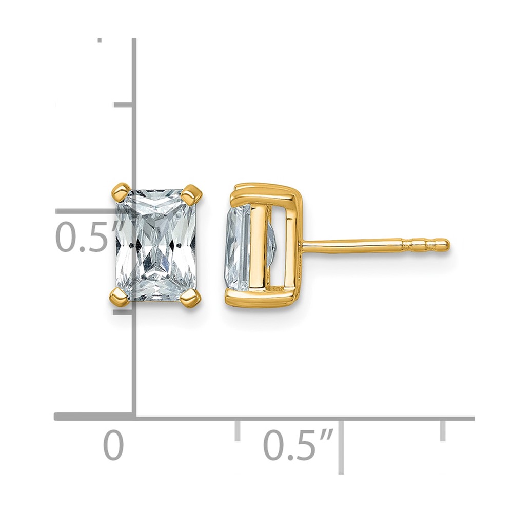 14k 2 carat Lab Grown Diamond VS+ F+ Radiant Complete Four Prong Stud Earrings (EM8796-200-LD)