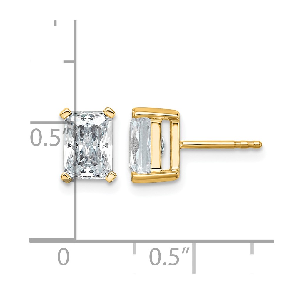 14k 3 carat Lab Grown Diamond VS/SI+ G+ Radiant Complete Four Prong Stud Earrings (EM8796-300-LG)
