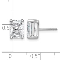 14K White Gold 4 Carat Certified Lab Grown Diamond VS SI+ G+ Radiant Complete Four Prong Stud Earrings view 4