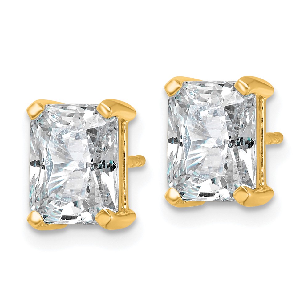 14k 4 carat Lab Grown Diamond VS/SI+ G+ Radiant Complete Four Prong Stud Earrings (EM8796-400-LG)