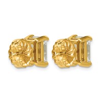 14K Yellow Gold 4 Carat Lab Grown Diamond VS+ F+ Radiant Complete Four Prong Stud Earrings view 4