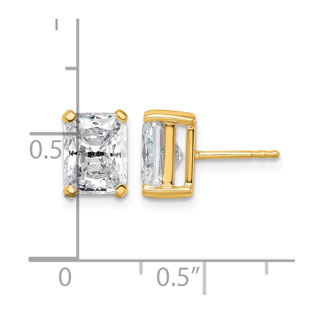 14k 4 carat Lab Grown Diamond VS/SI+ G+ Radiant Complete Four Prong Stud Earrings (EM8796-400-LG)