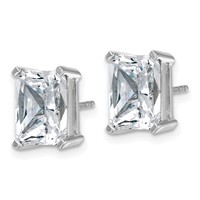 14K White Gold 6 Carat Certified Lab Grown Diamond VS SI+ G+ Radiant Complete Four Prong Stud Earrings view 2