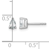 14K White Gold 0.50 Carat Certified Lab Grown Diamond VS+ F+ Complete Pear Three Prong Stud Earrings view 4