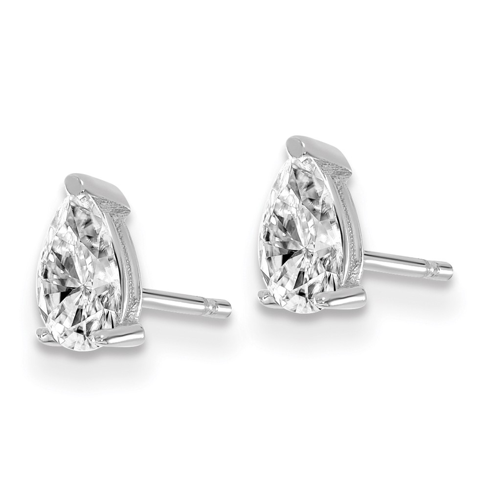 14k White Gold 2/3 ctw Lab Grown Diamond VS+ F+ Pear 4 Prong Heavy Wt. Stud Earrings (EM8797-066-WLD)