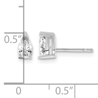 14K White Gold 0.67 ctw Lab Grown Diamond VS+ F+ Pear 4 Prong Heavy Wt. Stud Earrings view 4