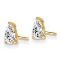 14K Yellow Gold 0.67 ctw Lab Grown Diamond VS SI+ G+ Pear 4 Prong Heavy Wt. Stud Earrings view 2