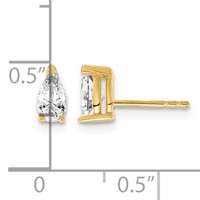 14K Yellow Gold 0.67 ctw Lab Grown Diamond VS SI+ G+ Pear 4 Prong Heavy Wt. Stud Earrings view 4