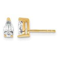 14K Yellow Gold 0.67 ctw Lab Grown Diamond VS SI+ G+ Pear 4 Prong Heavy Wt. Stud Earrings view 1