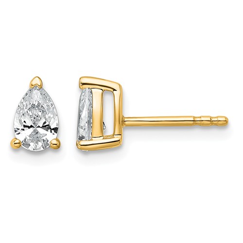 14K Yellow Gold.75ct Pear 3 Prong Earring Mountings