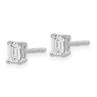 14K White Gold 4.5x 3.3mm Emerald Earring Mountings view 2
