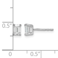 14K White Gold 4.5x 3.3mm Emerald Earring Mountings view 3