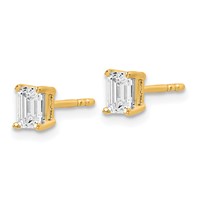 14K Yellow Gold 4.5x 3.3mm Emerald Earring Mountings view 2