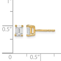 14K Yellow Gold 4.5x 3.3mm Emerald Earring Mountings view 3