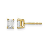 14K Yellow Gold 4.5x 3.3mm Emerald Earring Mountings view 1