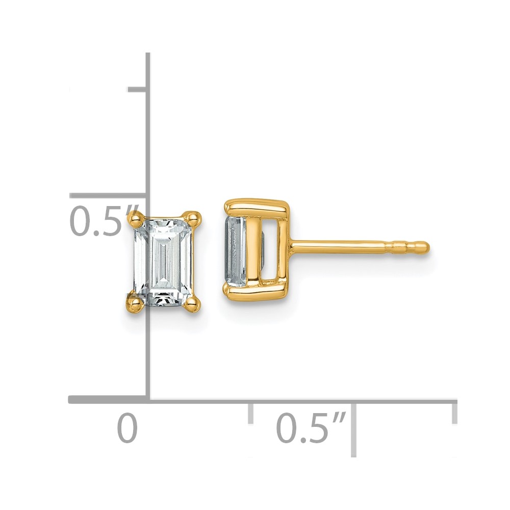 14k 1 1/2 carat Lab Grown Diamond VS/SI+ G+ Emerald Complete Four Prong Stud Earrings (EM8798-150-LG)