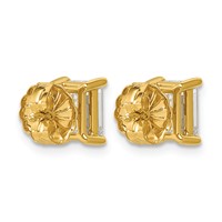 14K Yellow Gold 2 Carat Certified Lab Grown Diamond VS+ F+ Emerald Complete Four Prong Stud Earrings view 4