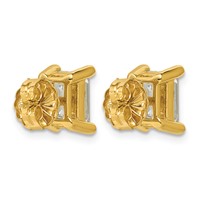 14K Yellow Gold 3 Carat Certified Lab Grown Diamond VS SI+ G+ Emerald Complete Four Prong Stud Earrings view 4