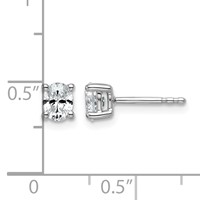 14K White Gold 0.50 Carat Lab Grown Diamond VS+ F+ Complete Oval Four Prong Stud Earrings view 4