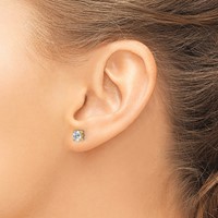 14K Yellow Gold 0.50 Carat Certified Lab Grown Diamond VS SI+ G+ Complete Oval Four Prong Stud Earrings view 3