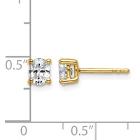 14K Yellow Gold 0.50 Carat Certified Lab Grown Diamond VS SI+ G+ Complete Oval Four Prong Stud Earrings view 4