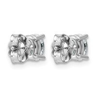 14K White Gold 5.35x 3.65mm Oval Earrings Mounting view 3