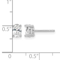 14K White Gold 5.35x 3.65mm Oval Earrings Mounting view 5