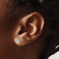 14K Yellow Gold 0.62 Carat Lab Grown Diamond VS SI+ G+ Complete Oval Four Prong Stud Earrings view 3