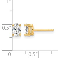 14K Yellow Gold 5.35x 3.65mm Oval Earrings Mounting view 2