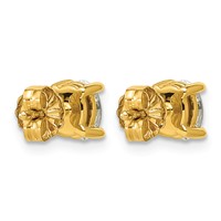 14K Yellow Gold 0.75 Carat Lab Grown Diamond VS SI+ G+ Complete Oval Four Prong Stud Earrings view 4