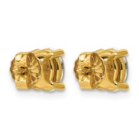 14K Yellow Gold 1 Carat Lab Grown Diamond VS SI+ G+ Complete Oval Four Prong Stud Earrings view 4