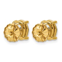 14K Yellow Gold 2 Carat Lab Grown Diamond VS+ F+ Complete Oval Four Prong Stud Earrings view 4