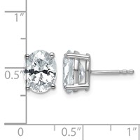 14K White Gold 3 Carat Certified Lab Grown Diamond VS SI+ G+ Complete Oval Four Prong Stud Earrings view 4