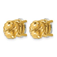 14K Yellow Gold 3 Carat Lab Grown Diamond VS SI+ G+ Complete Oval Four Prong Stud Earrings view 4