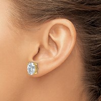 14K Yellow Gold 5 Carat Lab Grown Diamond VS SI+ G+ Complete Oval Four Prong Stud Earrings view 3