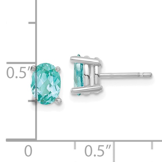 14K White Gold Lab Grown Diamond VS/SI FGH & Cr Paraiba Solitaire Earrings