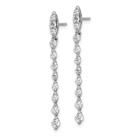 14K White Gold 1 Carat Lab Grown Diamond VS SI+ G+ Complete Dangle Post Earrings view 2