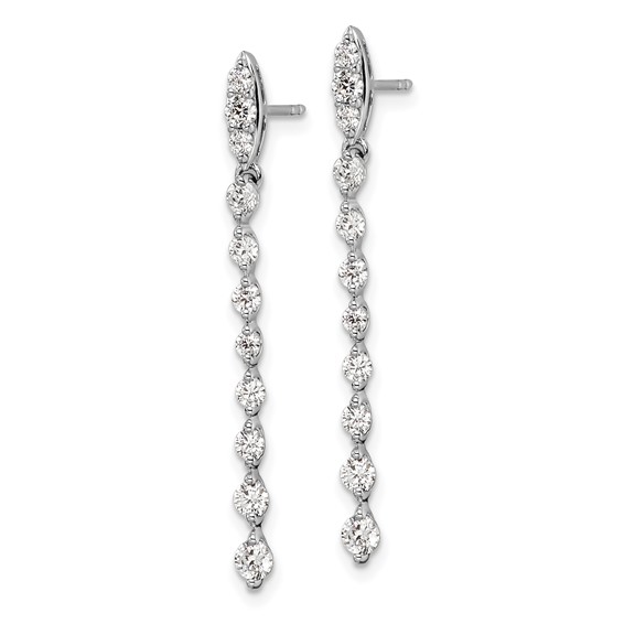 14k White Gold 1 carat Lab Grown Diamond VS/SI+ G+ Complete Dangle Post Earrings