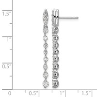 14K White Gold 1 Carat Lab Grown Diamond VS SI+ G+ Complete Dangle Post Earrings view 4