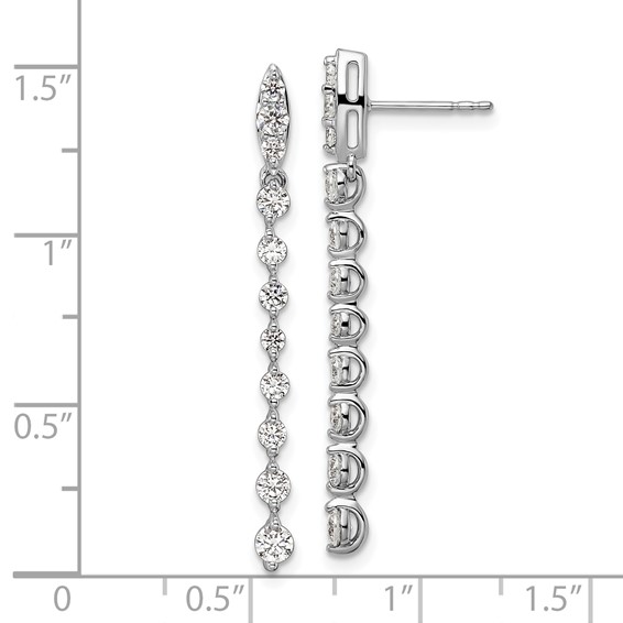 14k White Gold 1 carat Lab Grown Diamond VS/SI+ G+ Complete Dangle Post Earrings