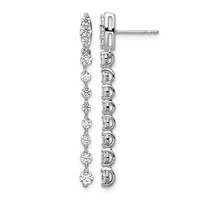 14K White Gold 1 Carat Lab Grown Diamond VS SI+ G+ Complete Dangle Post Earrings view 1