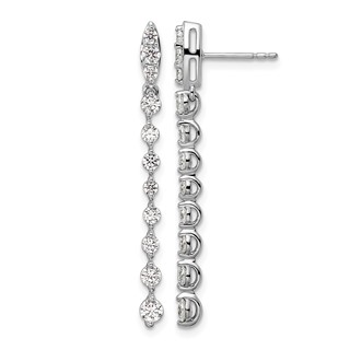 14k White Gold 1 carat Lab Grown Diamond VS/SI+ G+ Complete Dangle Post Earrings