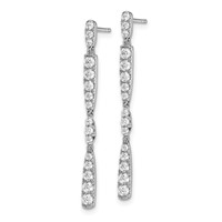 14K White Gold 1 Carat Lab Grown Diamond VS SI+ G+ Complete Dangle Post Earrings view 2