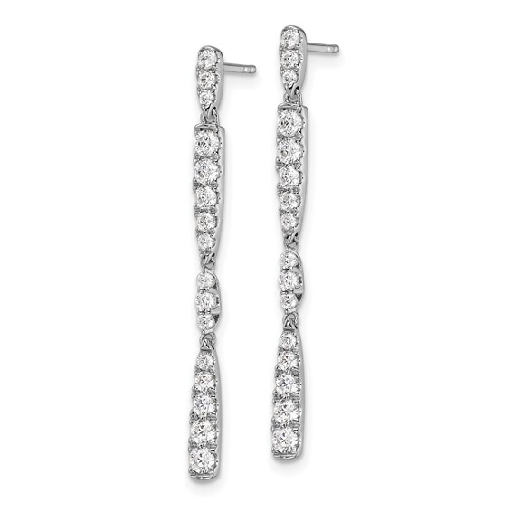 14k White Gold 1 carat Lab Grown Diamond VS/SI+ G+ Complete Dangle Post Earrings