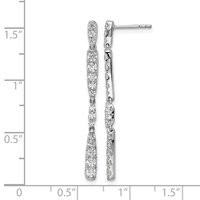 14K White Gold 1 Carat Lab Grown Diamond VS SI+ G+ Complete Dangle Post Earrings view 4