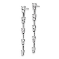 14K White Gold 1 Carat Lab Grown Diamond VS SI+ G+ Complete Dangle Post Earrings view 2
