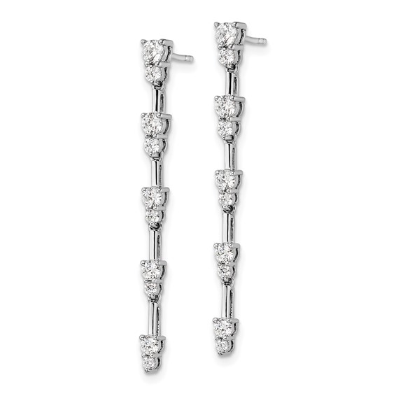 14k White Gold 1 carat Lab Grown Diamond VS/SI+ G+ Complete Dangle Post Earrings