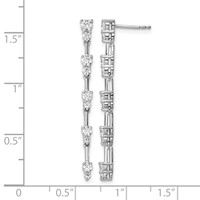 14K White Gold 1 Carat Lab Grown Diamond VS SI+ G+ Complete Dangle Post Earrings view 4