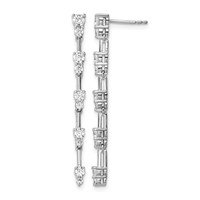 14K White Gold 1 Carat Lab Grown Diamond VS SI+ G+ Complete Dangle Post Earrings view 1