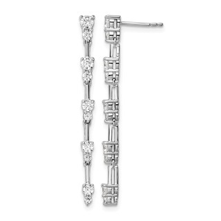 14k White Gold 1 carat Lab Grown Diamond VS/SI+ G+ Complete Dangle Post Earrings